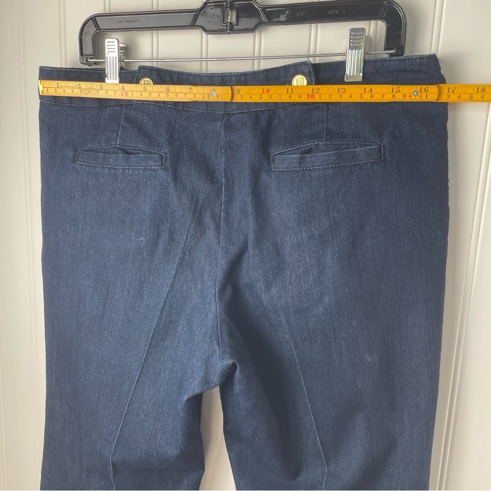 Kenar Nautical Wide Straight leg Dark Wash Sz 10 Front Button‎ Placket Closure - Picture 11 of 16